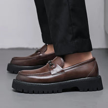 Guillermo | Mocasines de Cuero Plataforma Hombre Hebilla Metálica