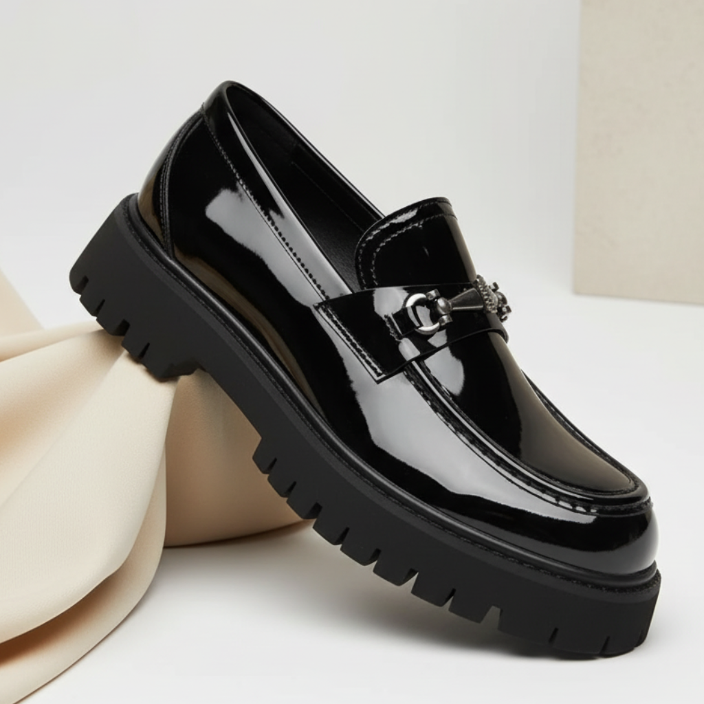 Guillermo | Mocasines de Cuero Plataforma Hombre Hebilla Metálica