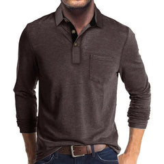 Guillermo | Polo de Manga Larga Hombre Cuello Solapa Bolsillo