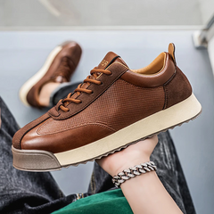 Guillermo | Sneakers Hombre de Cuero Casual Cordones Suela Plana
