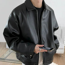 Héctor | Chaqueta de Cuero Biker Hombre Cremallera Oversize