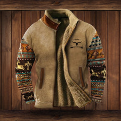 Hugo | Cazadora Hombre Invierno Polar Sherpa Estampado Étnico