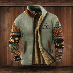 Hugo | Cazadora Hombre Invierno Polar Sherpa Estampado Étnico