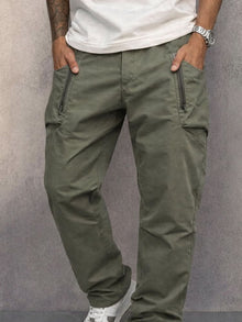 Iker | Pantalón Cargo de Algodón Hombre Bolsillos Cremallera