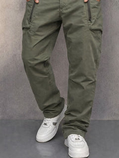 Iker | Pantalón Cargo de Algodón Hombre Bolsillos Cremallera