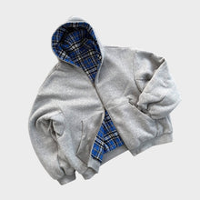 Iker | Sudadera Oversize Reversible con Capucha Hombre Cuadros