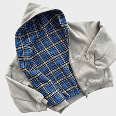 Iker | Sudadera Oversize Reversible con Capucha Hombre Cuadros
