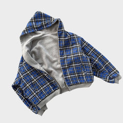 Iker | Sudadera Oversize Reversible con Capucha Hombre Cuadros