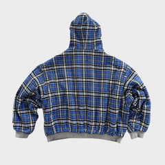 Iker | Sudadera Oversize Reversible con Capucha Hombre Cuadros