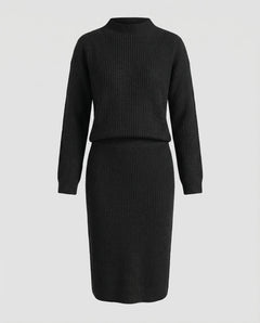 Inés | Conjunto de Punto de Jersey Mujer Falda Midi Cuello Alto