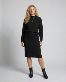 Inés | Conjunto de Punto de Jersey Mujer Falda Midi Cuello Alto