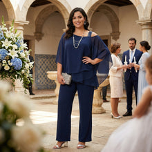 Inmaculada | Conjunto Elegante de Gasa Mujer Escote Asimétrico