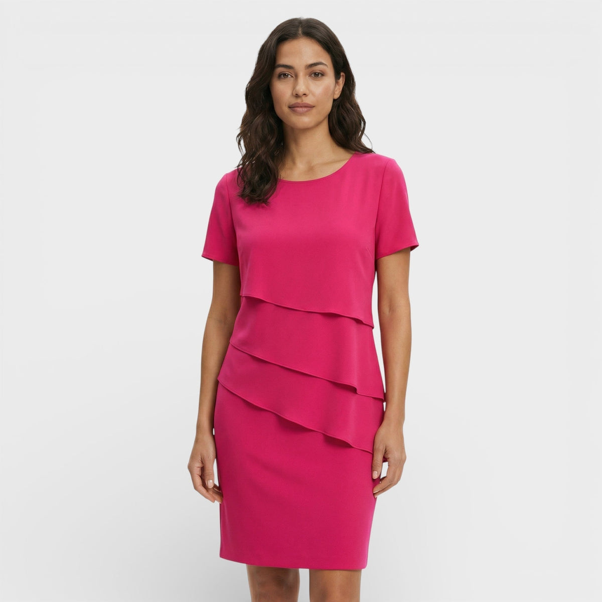 Inmaculada | Vestido Midi con Volantes Mujer Manga Corta