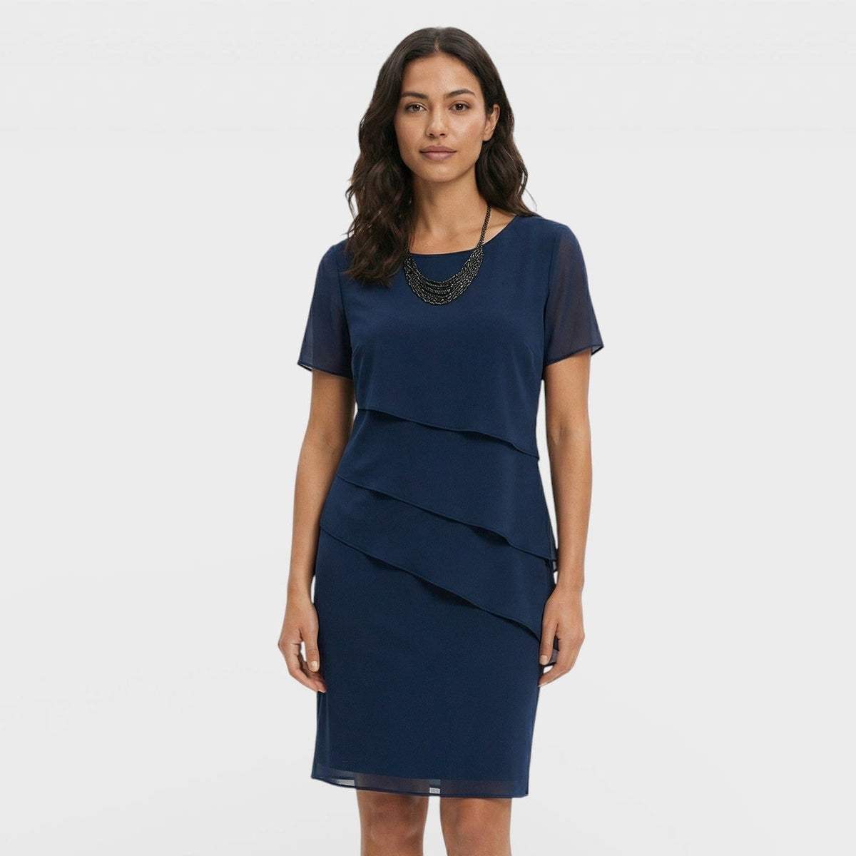 Inmaculada | Vestido Midi con Volantes Mujer Manga Corta