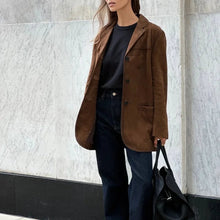 Irene | Chaqueta de Ante Mujer Solapa Corte Recto