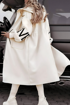 Irene | Parka Largo con Capucha Mujer Mangas de Punto Oversize