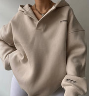 Irene | Sudadera Deportiva Oversize con Capucha Mujer Escote V