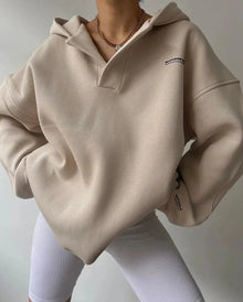 Irene | Sudadera Deportiva Oversize con Capucha Mujer Escote V