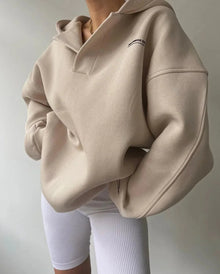 Irene | Sudadera Deportiva Oversize con Capucha Mujer Escote V