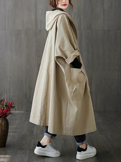 Irene | Trench Coat Largo con Capucha Mujer Oversize