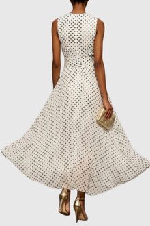 Irene | Vestido Largo Sin Mangas Mujer Cintura Ceñida Volante
