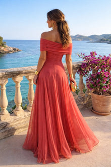 Irene | Vestido Palabra de Honor Largo Mujer Hombros Descubiertos