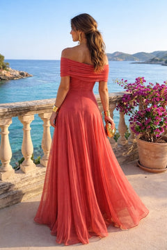Irene | Vestido Palabra de Honor Largo Mujer Hombros Descubiertos