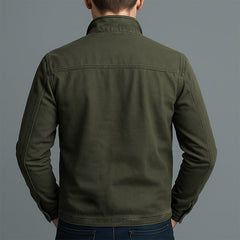 Iván | Cazadora Militar de Algodón Hombre Cuello Alzado Multibolsillos
