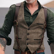 Iván | Chaleco de Tweed Hombre Corte Ajustado Botones