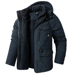 Iván | Puffer Jacket Hombre con Capucha Forro Polar Interior