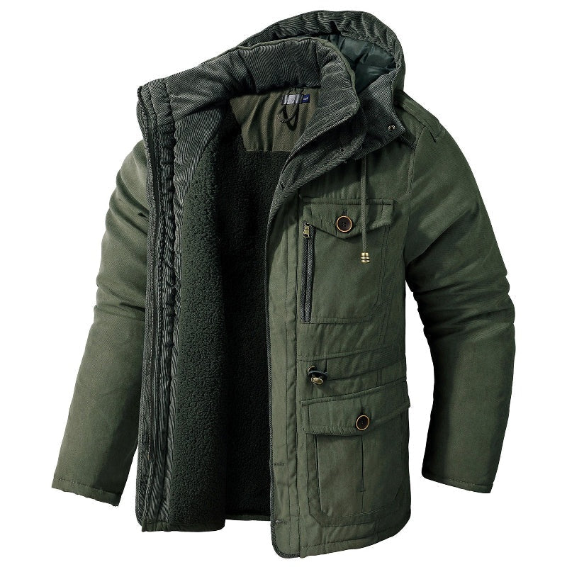 Iván | Puffer Jacket Hombre con Capucha Forro Polar Interior