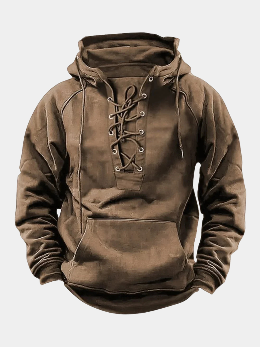 Iván | Sudadera Oversize con Capucha Hombre Cordones Bolsillo Canguro