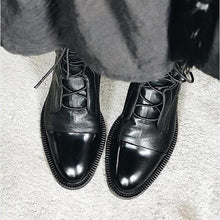 Jimena | Botas Planas de Piel con Cordones Mujer Caña Media