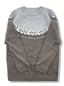 Jimena | Jersey de Punto Jacquard Mujer Oversize Canesú Nórdico