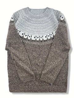 Jimena | Jersey de Punto Jacquard Mujer Oversize Canesú Nórdico