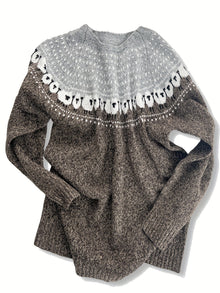Jimena | Jersey de Punto Jacquard Mujer Oversize Canesú Nórdico