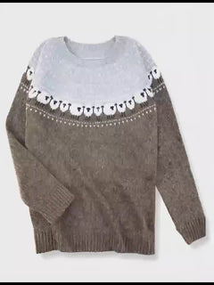 Jimena | Jersey de Punto Jacquard Mujer Oversize Canesú Nórdico