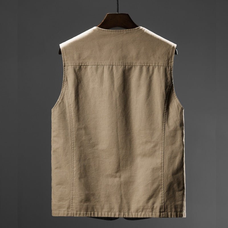 Koldo | Chaleco de Algodón Multi-Bolsillo Hombre Cuello en V