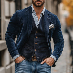 Koldo | Chaqueta Americana de Pana Hombre Conjunto Blazer Gilet