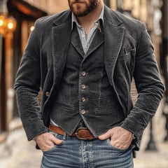 Koldo | Chaqueta Americana de Pana Hombre Conjunto Blazer Gilet