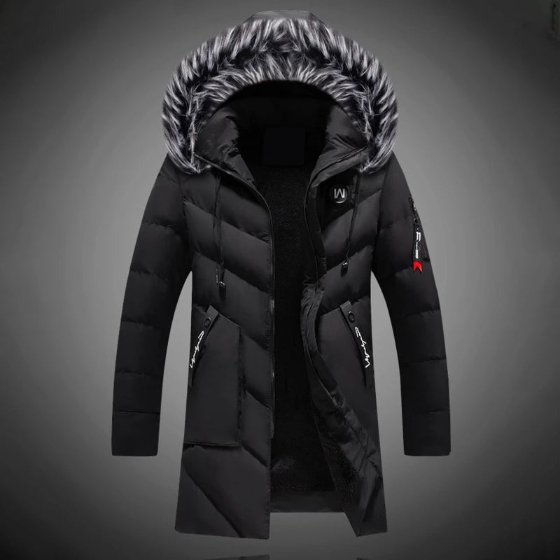 Koldo | Parka Larga Acolchada Hombre con Capucha Piel Sintética