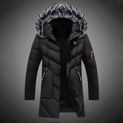 Koldo | Parka Larga Acolchada Hombre con Capucha Piel Sintética