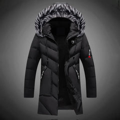 Koldo | Parka Larga Acolchada Hombre con Capucha Piel Sintética