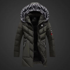 Koldo | Parka Larga Acolchada Hombre con Capucha Piel Sintética