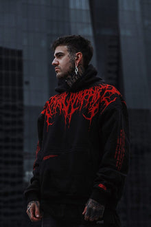 Koldo | Sudadera Oversize con Capucha Hombre Estampado Gótico