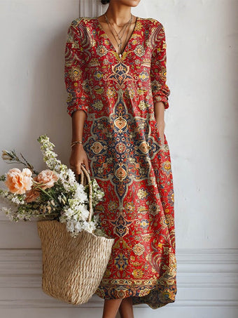 Rojo Naranja Floral