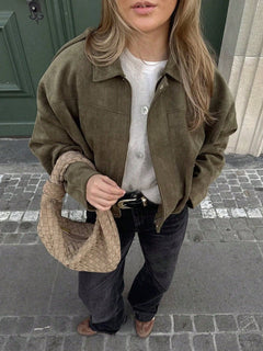 Laia | Chaqueta de Ante Mujer Oversize Cremallera