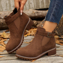 Laia | Women's Suede Chelsea Boots with Buckle Strap