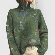 Laia | Jersey de Punto Estampado Floral Mujer Cuello Alto Oversize