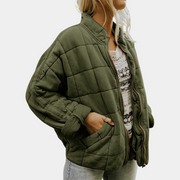 Laura | Chaqueta Acolchada Bomber Mujer Cuello Mao Cremallera